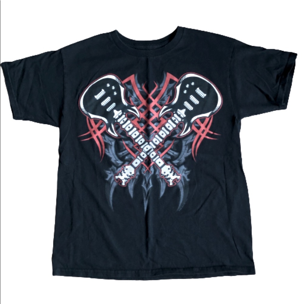 Electric Guitars Tee Shirt Short Sleeve Black Large Boy’s UNISEX